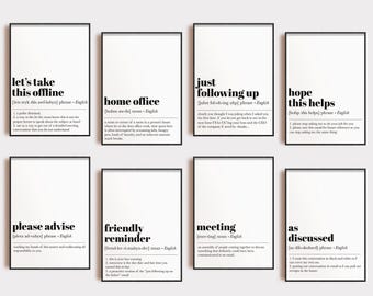 Funny Office Definition Prints Set | 81 PRINTABLES | Home Office Decor | Work From Home Wall Art Prints | KIKAINDNIM | Digital Download