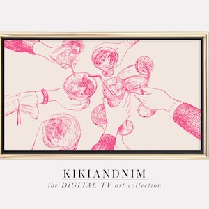sztuka tv samsung frame | sztuka tv pink frame | sztuka tv frame | sztuka baru dla tv frame | szkic retro cheers | kikiandnim | pobieranie cyfrowe
