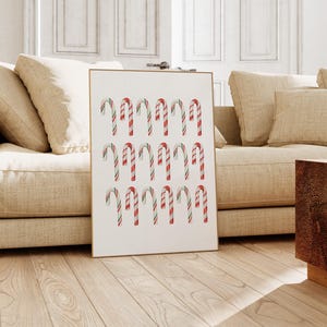christmas candy cane decor | candy cane printable wall art | candy cane art | classic christmas wall art | kikiandnim | digital print image 5