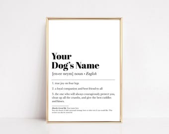 personalized dog wall art | dog lover gift | custom dog definition wall art | dog poster | dog art | kikiandnim | digital download