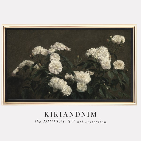 samsung frame tv art | vintage floral still life | farmhouse art for frame tv | floral frame tv art | kikiandnim | digital download