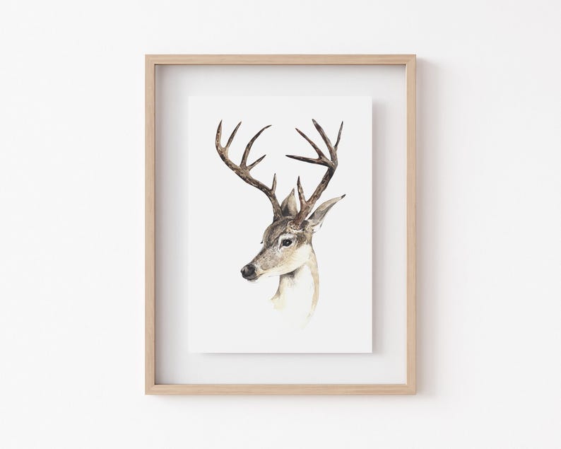 decorazioni invernali da parete / stampa di cervo / decorazioni da parete con cervo / stampe natalizie da parete / decorazioni natalizie da parete / decorazioni natalizie accoglienti / download digitale immagine 2