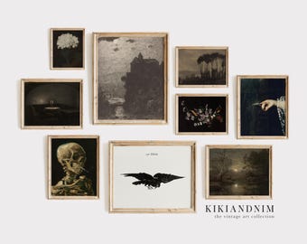 Dark Academia Gallery Wall Art Prints | Vintage Gothic Decor (Digital Print)