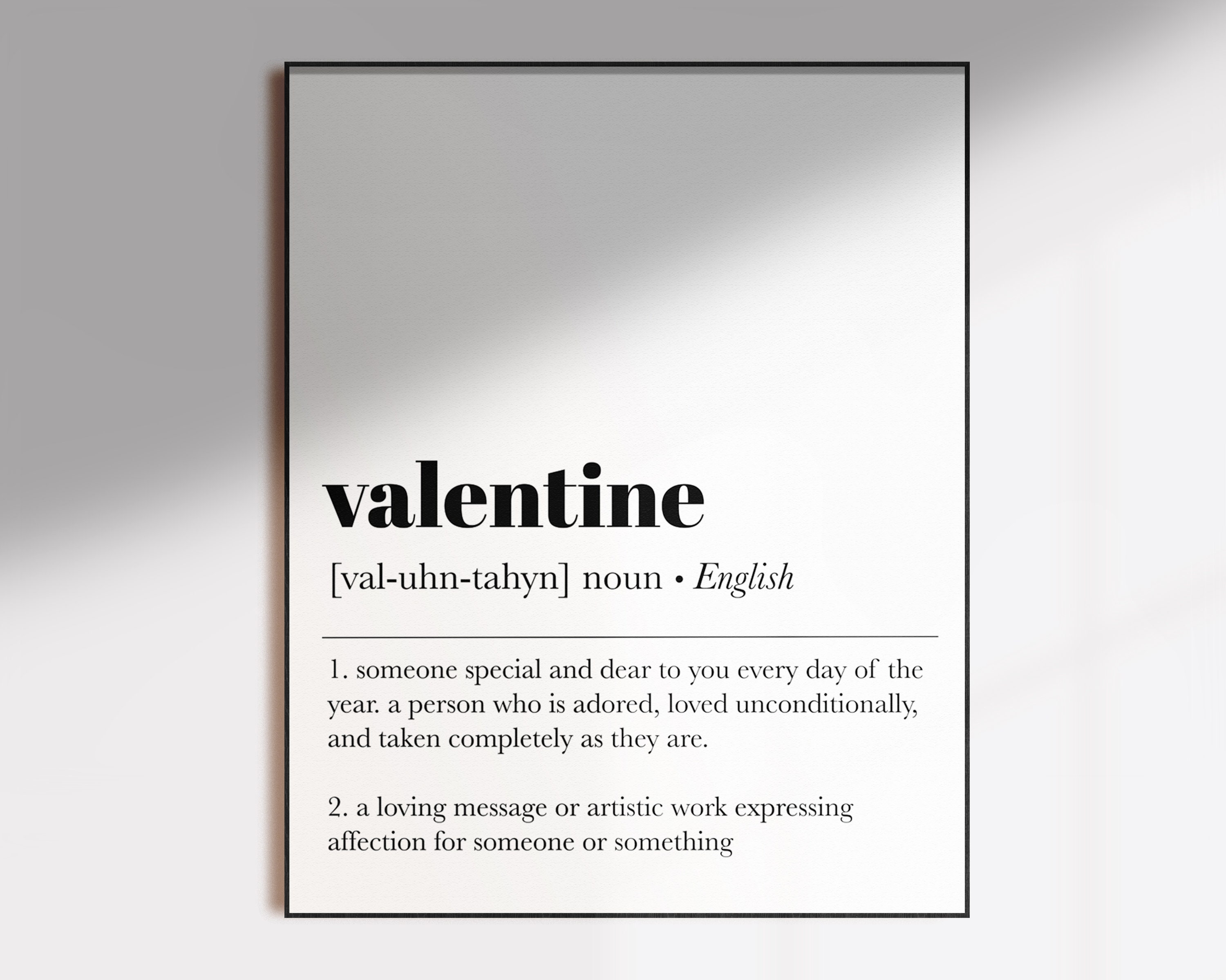 Valentine definition print valentines day gift valentines | Etsy