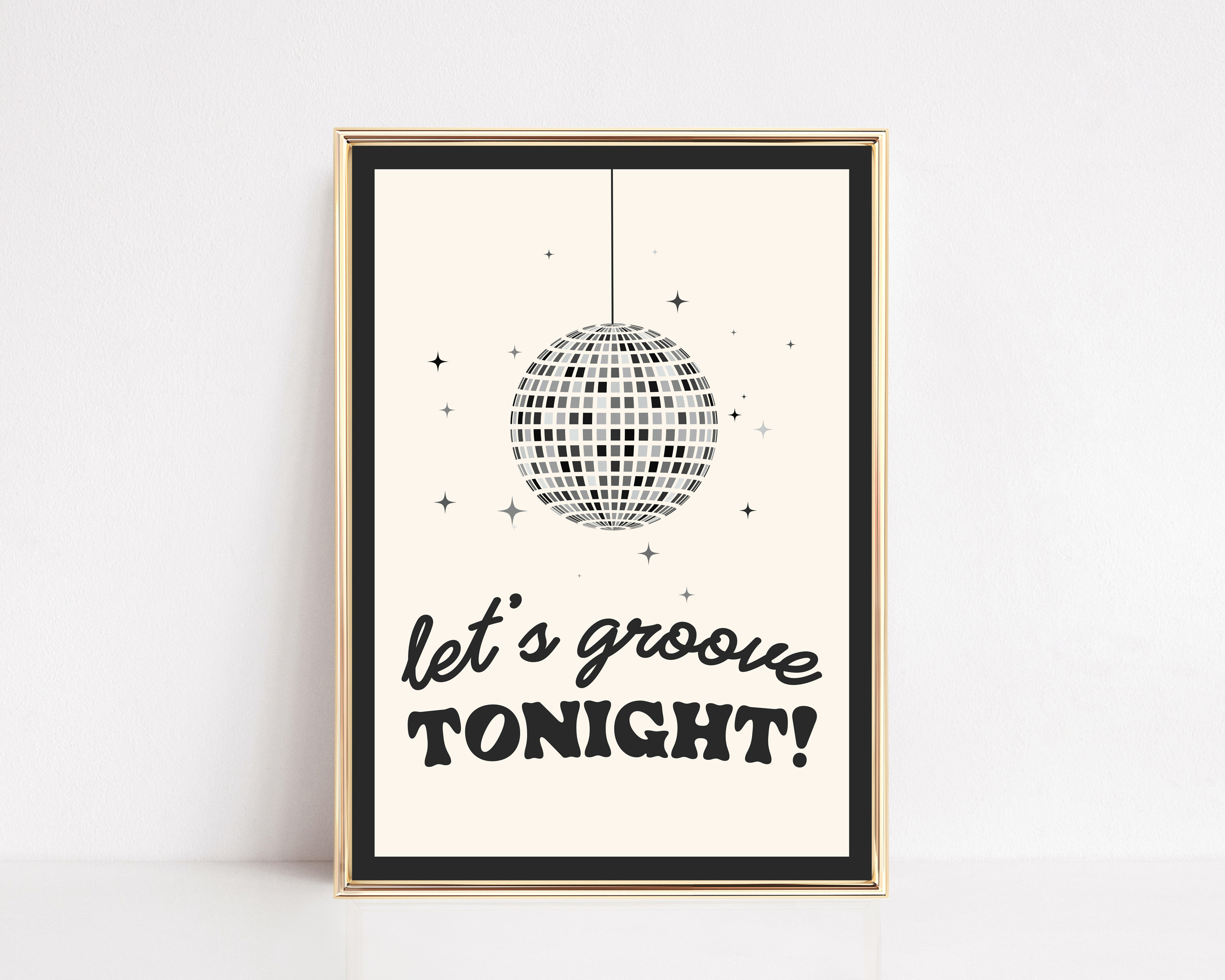 Discover Disco Ball Wall Art - Let's Groove Tonight - New Year 2026 Printable Poster