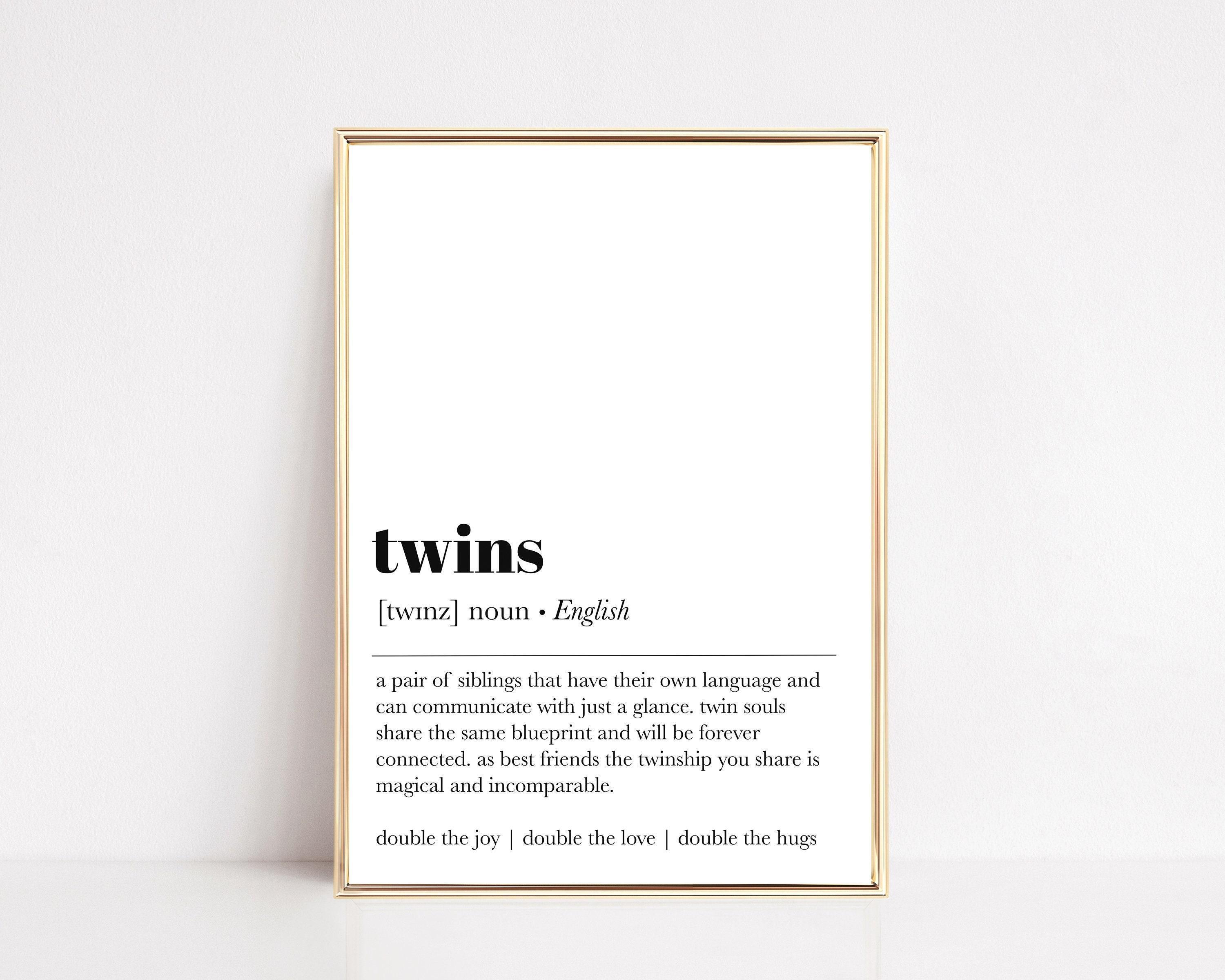 Twins Definition Print | Twin Nursery Decor | Twin Girls Decor