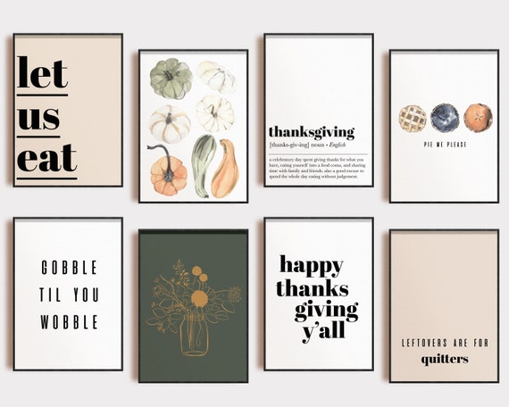 Printable Thanksgiving Decor 16 Thanksgiving Art Prints - Etsy