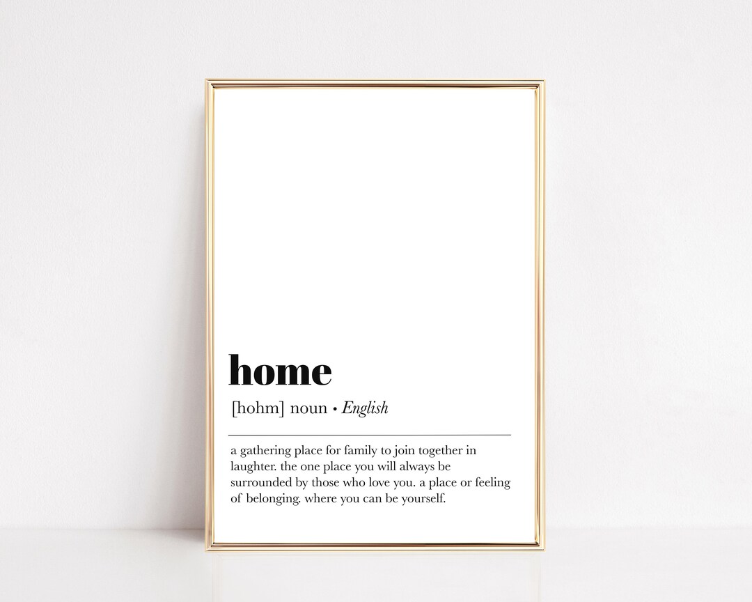 Home Definition Print Wall Art for Living Room Minimalist Poster Home