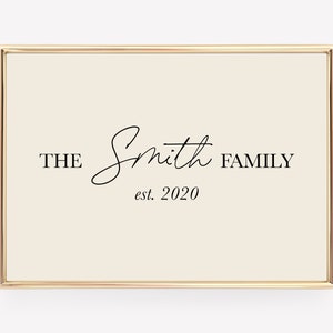 custom family print personalized gift minimalist family name sign customized christmas gifts kikiandnim custom digital art image 1