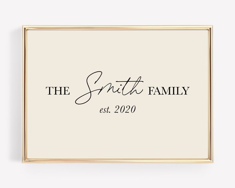 custom family print personalized gift minimalist family name sign customized christmas gifts kikiandnim custom digital art image 1