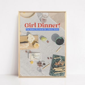 retro kitchen decor girl dinner print aesthetic kitchen wall art funny kitchen print trendy wall art kikiandnim digital print image 1