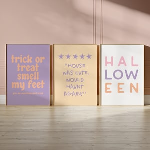 pastel halloween decor 6 pastel halloween prints cute halloween wall art pastel halloween decorations kikiandnim digital prints image 7