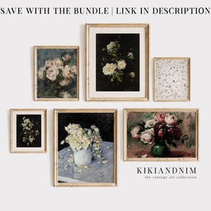 light academia decor | cottagecore print | vintage floral wall art | antique botanical art print | kikiandnim | printable wall art image 6