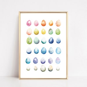 easter eggs print | easter decorations | spring decor | rainbow wall art | easter printable | easter decor | digital download