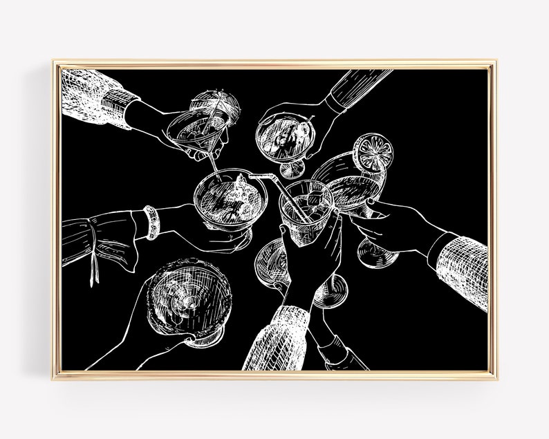 Bar Cart Prints Set of 10 PRINTABLES Alcohol Prints Bar Etsy