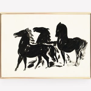 ヴィンテージ馬アートプリント | アンティーク馬エッチング | ヴィンテージ印刷可能ウォールアート | 農家の装飾 | 馬術プリント | デジタルダウンロード 画像 1