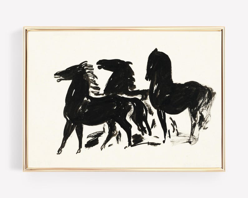 ヴィンテージ馬アートプリント | アンティーク馬エッチング | ヴィンテージ印刷可能ウォールアート | 農家の装飾 | 馬術プリント | デジタルダウンロード 画像 1