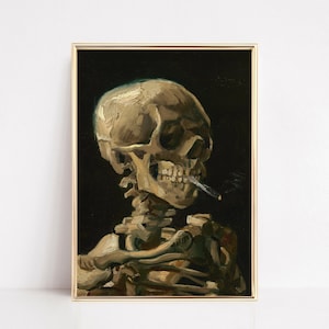 vintage skeleton print | dark academia decor | vintage halloween decor | goth decor | dark academia print | kikiandnim | printable wall art