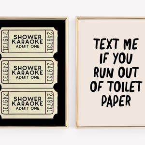 funny bathroom wall art | set of 2 prints | bathroom prints | trendy bathroom decor | toilet humor printable | kikiandnim | digital print