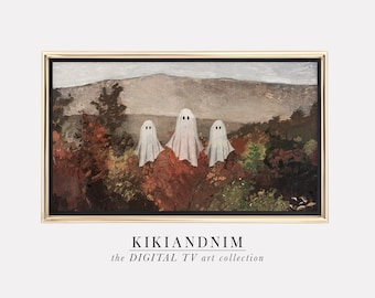 samsung frame tv art | fall art for frame tv | halloween frame tv art | vintage ghosts | the frame tv art | kikiandnim | digital download