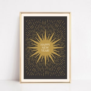 stampa di buon anno / decorazioni di capodanno stampabili / capodanno 2026 stampabile / stampa artistica da parete di capodanno / kikiandnim / arte da parete stampabile