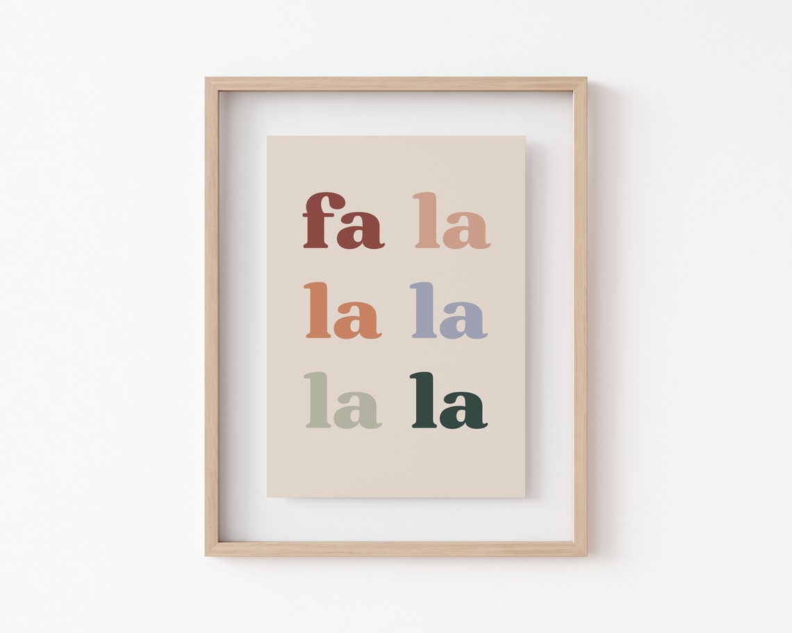 Christmas Printable Wall Art Fa La La La Printable Boho - Etsy