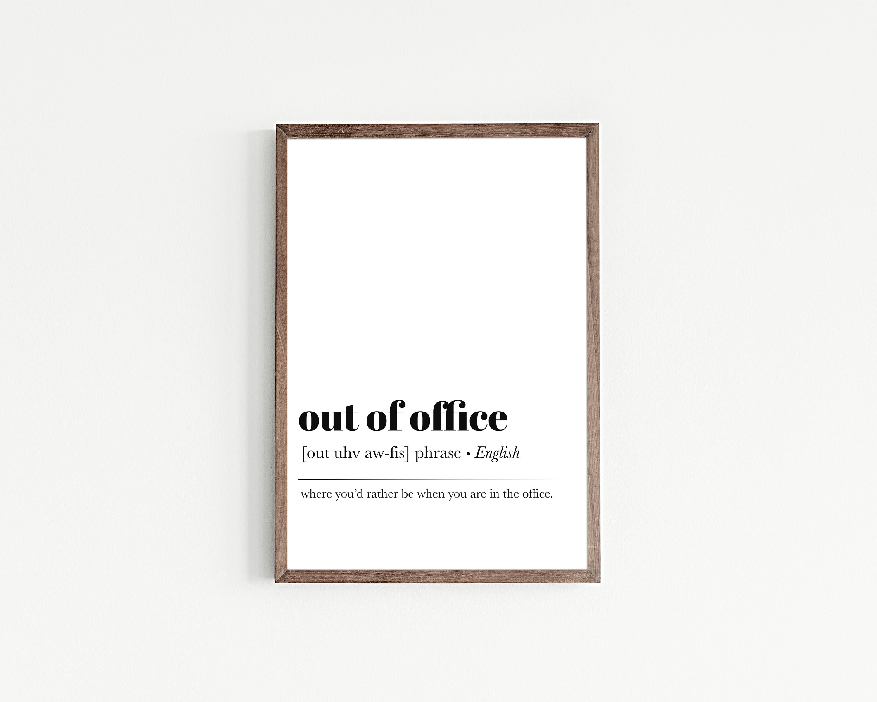 Out of Office Definition Print Home Office Decor Cubicle Etsy Australia