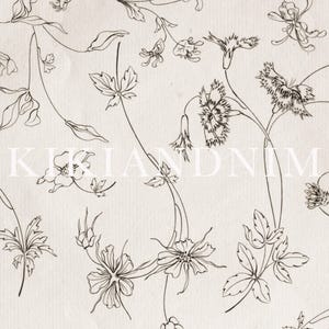 light academia decor | cottagecore print | vintage floral wall art | antique botanical art print | kikiandnim | printable wall art image 3