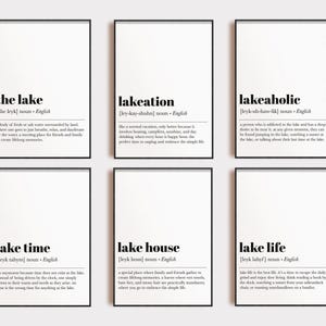 Stampe artistiche sulla definizione di casa sul lago / Set di 6 stampe / Decorazioni per case sul lago / KIKIANDNIM / Download digitale