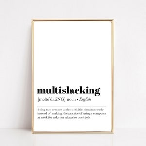 funny home office decor | multislacking definition print | home office poster | cute office art | office wall art | kikiandnim | digital art