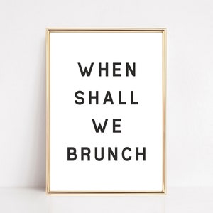 funny brunch decor | kitchen art print | kitchen printable wall art | kitchen decor | minimalist typography print | digital download