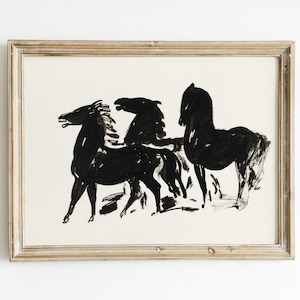 ヴィンテージ馬アートプリント | アンティーク馬エッチング | ヴィンテージ印刷可能ウォールアート | 農家の装飾 | 馬術プリント | デジタルダウンロード 画像 4
