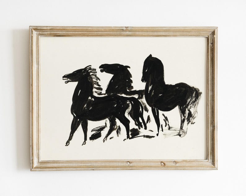 ヴィンテージ馬アートプリント | アンティーク馬エッチング | ヴィンテージ印刷可能ウォールアート | 農家の装飾 | 馬術プリント | デジタルダウンロード 画像 4