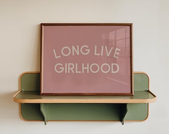 ¡Viva la niñez! Lámina decorativa rosa para habitación infantil / Arte de pared para habitación de niñas pequeñas / Póster inspirador / Kikiandnim / Arte de pared imprimible