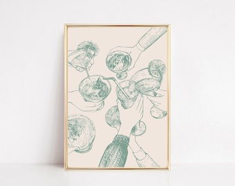 trendy bar cart decor | cheers sign | sage green decor | dorm wall art print | bar cart wall art | kikiandnim | digital print