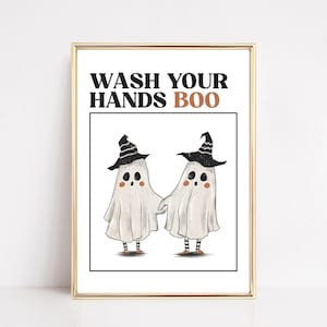 Halloween Dekor | Hände waschen Zeichen | Halloween Badezimmer Wand Kunst | lustige Badezimmer Kunstdruck | kikiandnim | Digitaldruck