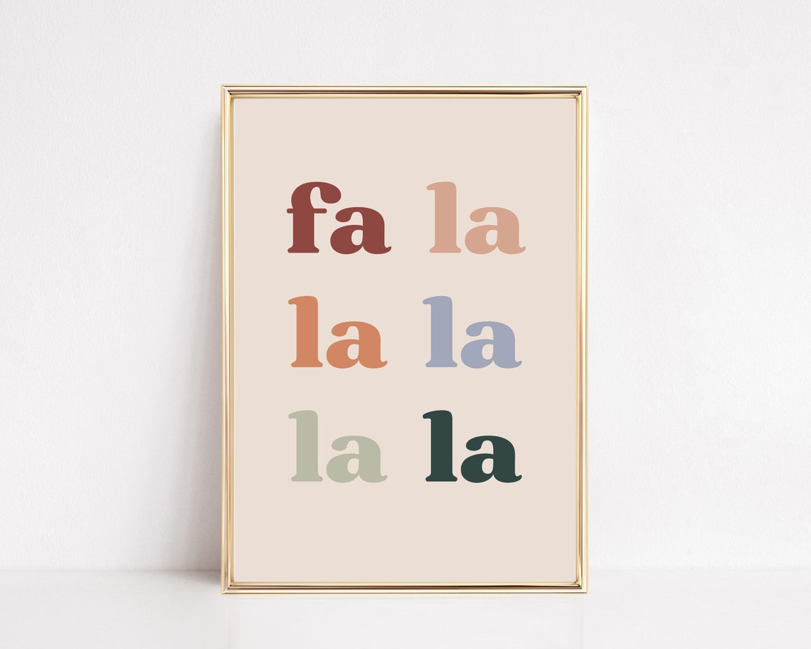 Christmas Printable Wall Art Fa La La La Printable Boho - Etsy
