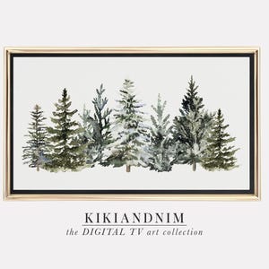 samsung frame tv art christmas | the frame tv art | country christmas trees | winter frame tv art | holiday | kikiandnim | digital download