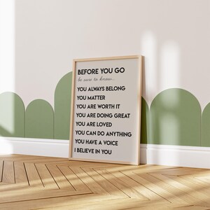 affirmation wall art for kids | inspirational classroom decor | kids room decor | positive classroom wall art | printable wall art image 3