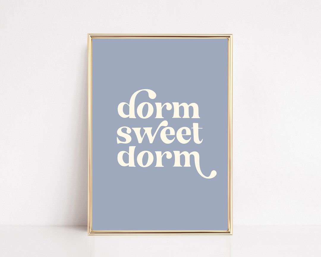 Dorm Sweet Dorm Print | Dorm Decor for College Girls | Retro Wall Art ...