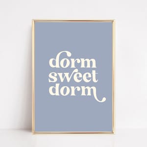 dorm sweet dorm print dorm decor for college girls retro wall art dorm wall art typography print kikiandnim digital print image 1