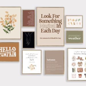 conjunto de parede de galeria de outono | conjunto de 10 IMPRIMÍVEIS | estampas de outono | arte de parede de outono | decoração de outono | decoração de outono | kikiandnim | arte de parede para imprimir