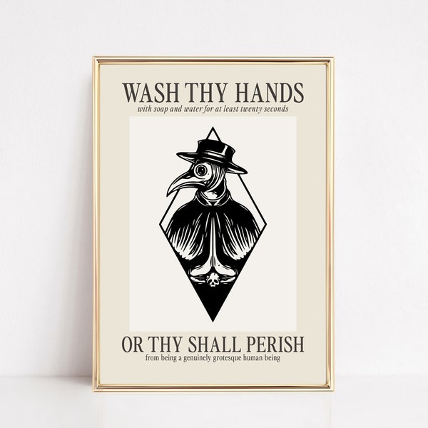 wash your hands sign | halloween kitchen decor |  halloween bathroom wall art | funny halloween printable | kikiandnim | digital print