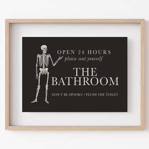 Halloween Bathroom Wall Art | 6 PRINTABLES | Pink Halloween Bathroom ...