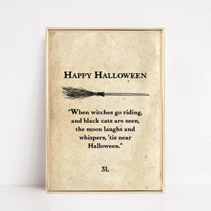 decorazioni per pagine di libri / decorazioni vintage di Halloween / stampe di Halloween / decorazioni murali di Halloween / quando le streghe vanno a cavallo / kikiandnim / stampa digitale