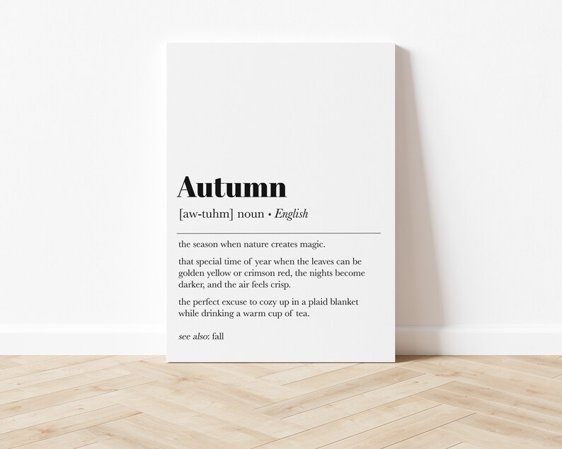 Autumn Definition Print | Autumn Wall Art | Fall Home Decor | Autumn ...