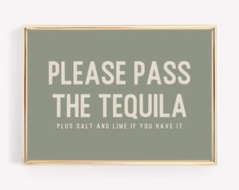 tequila wall art | funny bar cart decor | bar cart wall art | alcohol print | bar cart accessories | kikiandnim | printable wall art