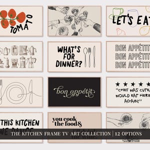 samsung frame tv art set of 12 | kitchen frame tv art | kitchen art for frame tv | dining room decor | kikiandnim | digital tv art