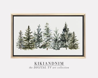 samsung frame tv art christmas | the frame tv art | country christmas trees | winter frame tv art | holiday | kikiandnim | digital download