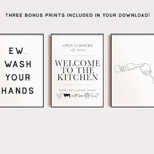 kitchen print set of 10 PRINTABLES kitchen wall art kitchen gallery wall modern kitchen decor minimalist kitchen art kikiandnim image 2